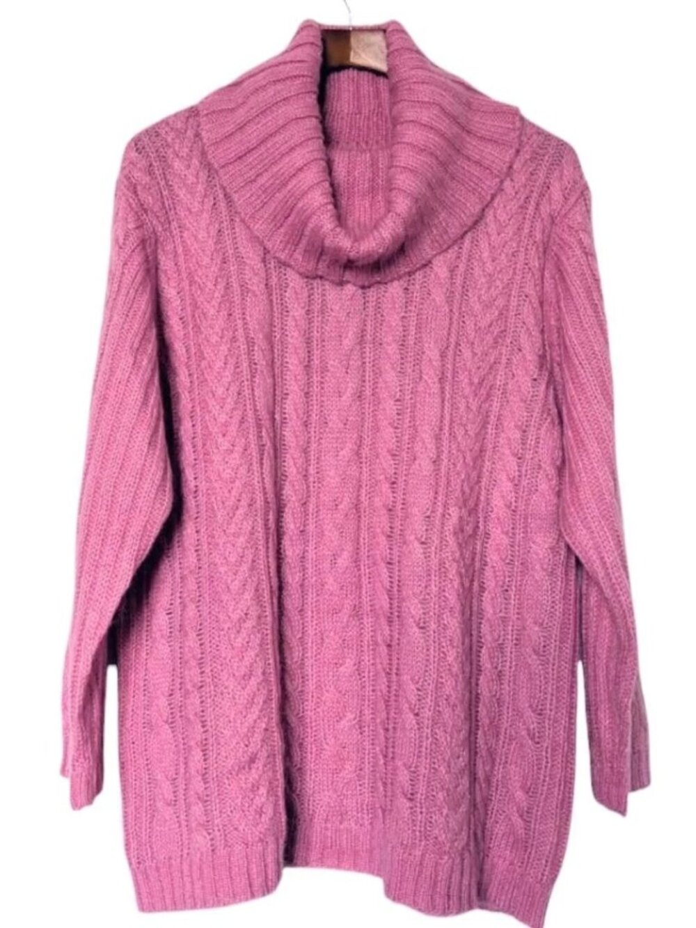 NWT Jones New York Pullover Sweater 3X Cowl Neck Pink Mohair Blend Long Sleeve